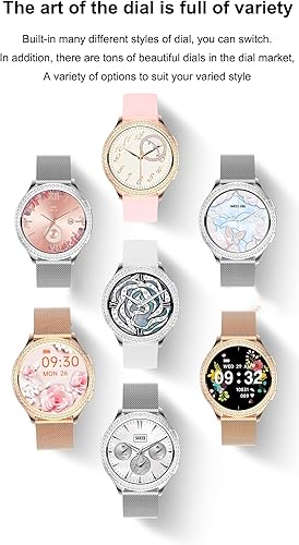 Miniatura 6 de Dvtlfrj Reloj inteligente para mujer con diamantes, pantalla táctil HD de 1.32 pulgadas, más de 100 modos deportivos, rastreador de fitness,