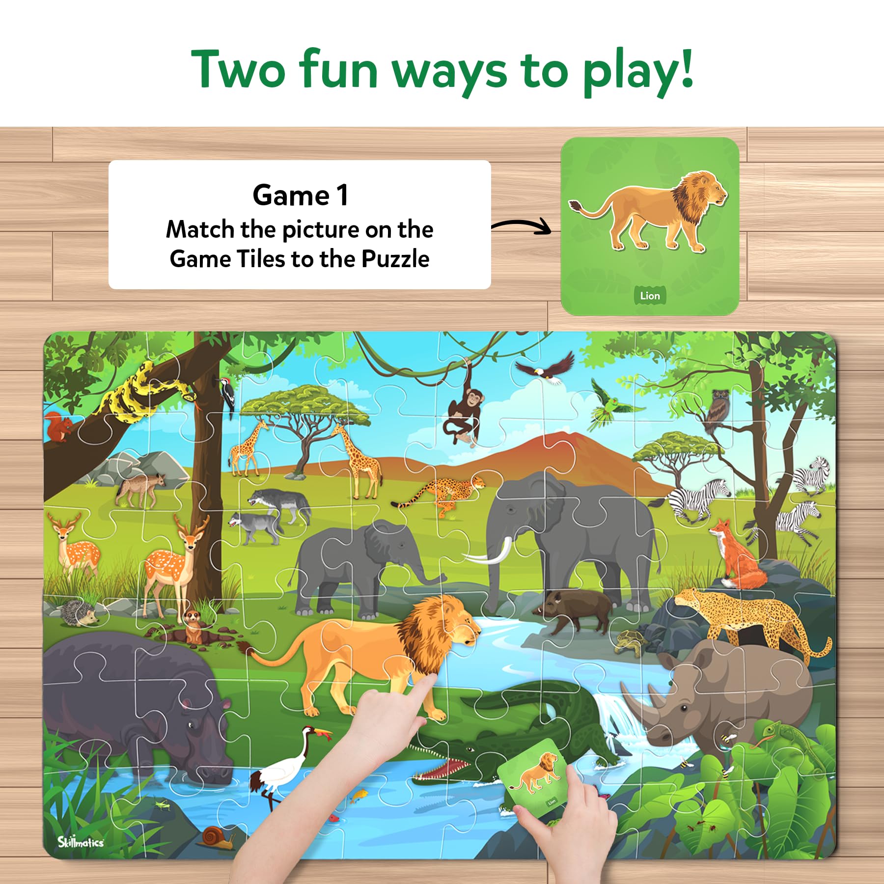 Skillmatics Floor Puzzle & Game β Piece & Play Wild Animals 2
