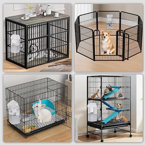 Miniatura 5 de Kenond Dispensador de agua de conejo de 50 onzas, dispensador de agua para perros por gravedad, botella de agua automática para hurones, gatos,