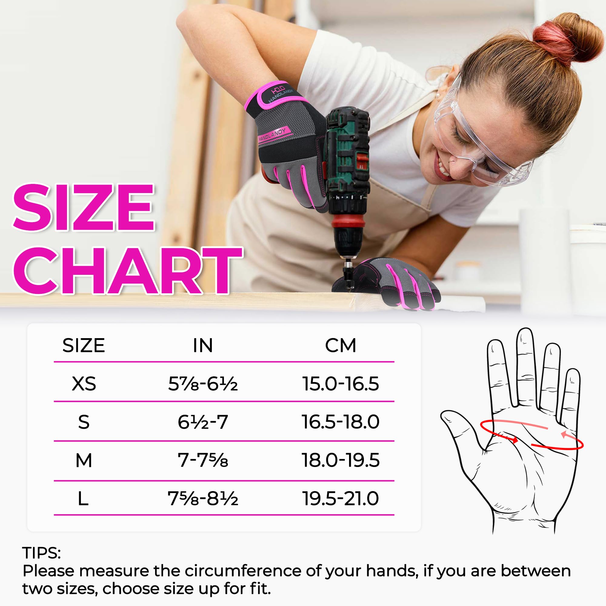 HANDLANDY Utility Gants de travail souples pour femme