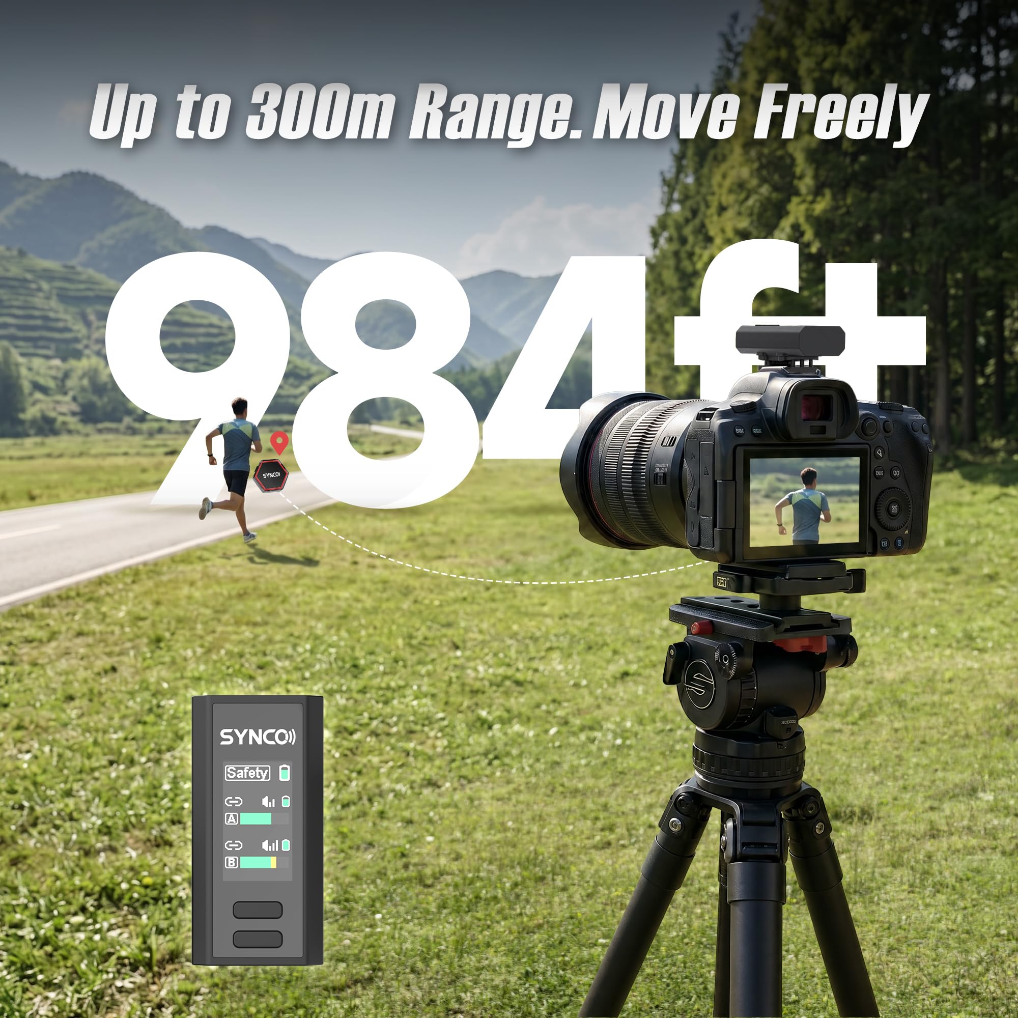 SYNCO G4 Microfono Lavalier Wireless per iPhone7-17/Android/Fotocamera, 2,4 GHz Doppio Canale, Batteria da 20 ore con custodia di ricarica,300 m, Riduzione del rumore per YouTube TikTok Vlog/Streaming