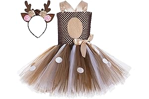 Girls Reindeer Costume Complete with Antler Headband
