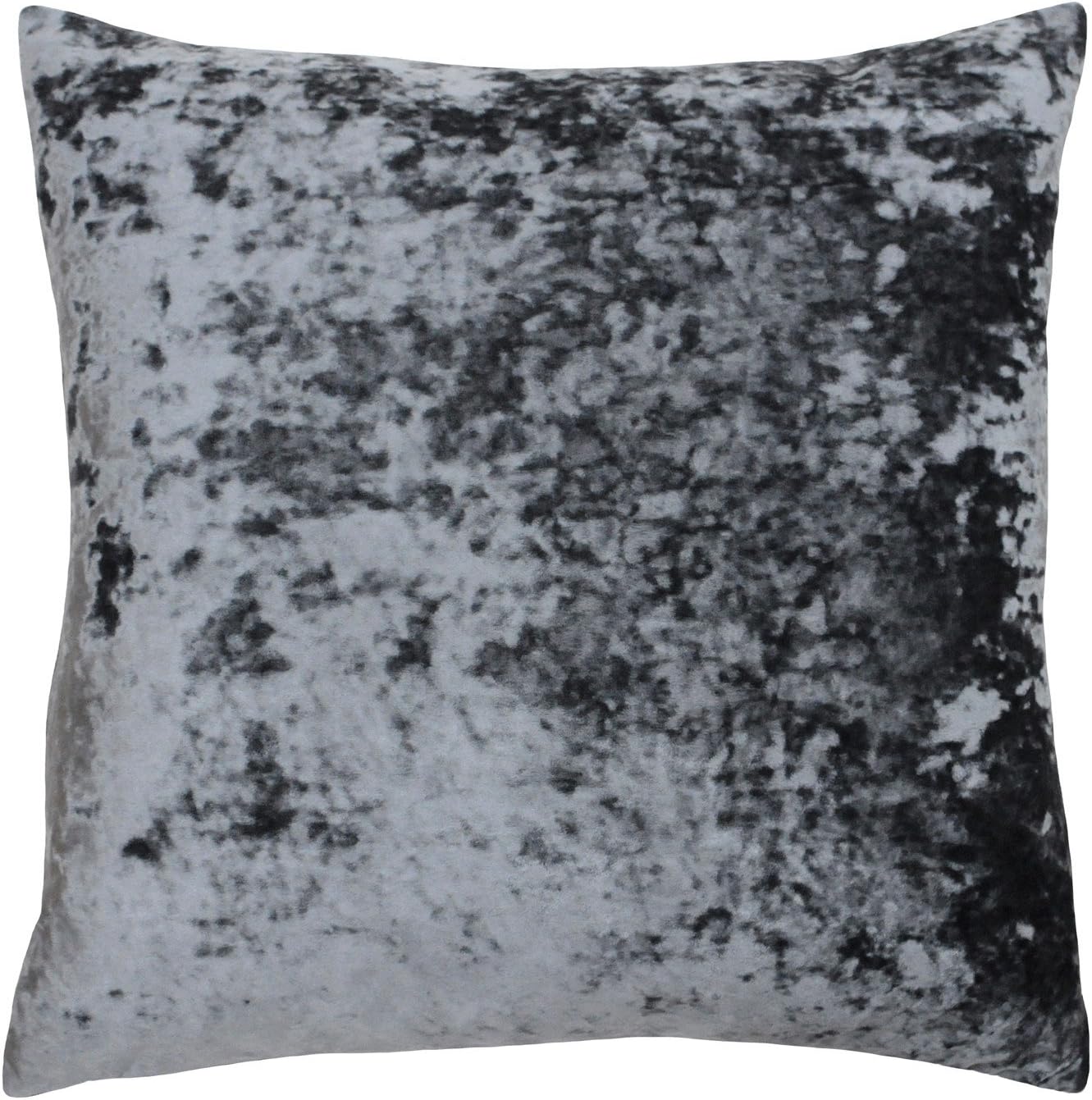 Riva Paoletti Verona Cushion Cover Square - Pewter Grey - Velvet Feel - Crushed Velvet Look - Hidden Zip Design - 100% Polyester - 55 x 55cm (22" x 22" inches) - Designed in The UK