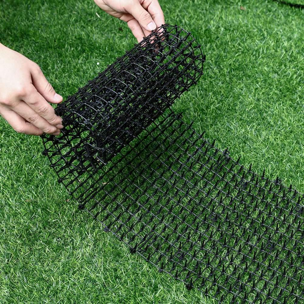 Tapete disuasorio de Gatos de 6.5 pies para Exteriores, Repelente de Gatos con Pinchos, Tiras de espinillas, de excavación de Red, tapete disuasorio de Picos para Exteriores, Picos de
