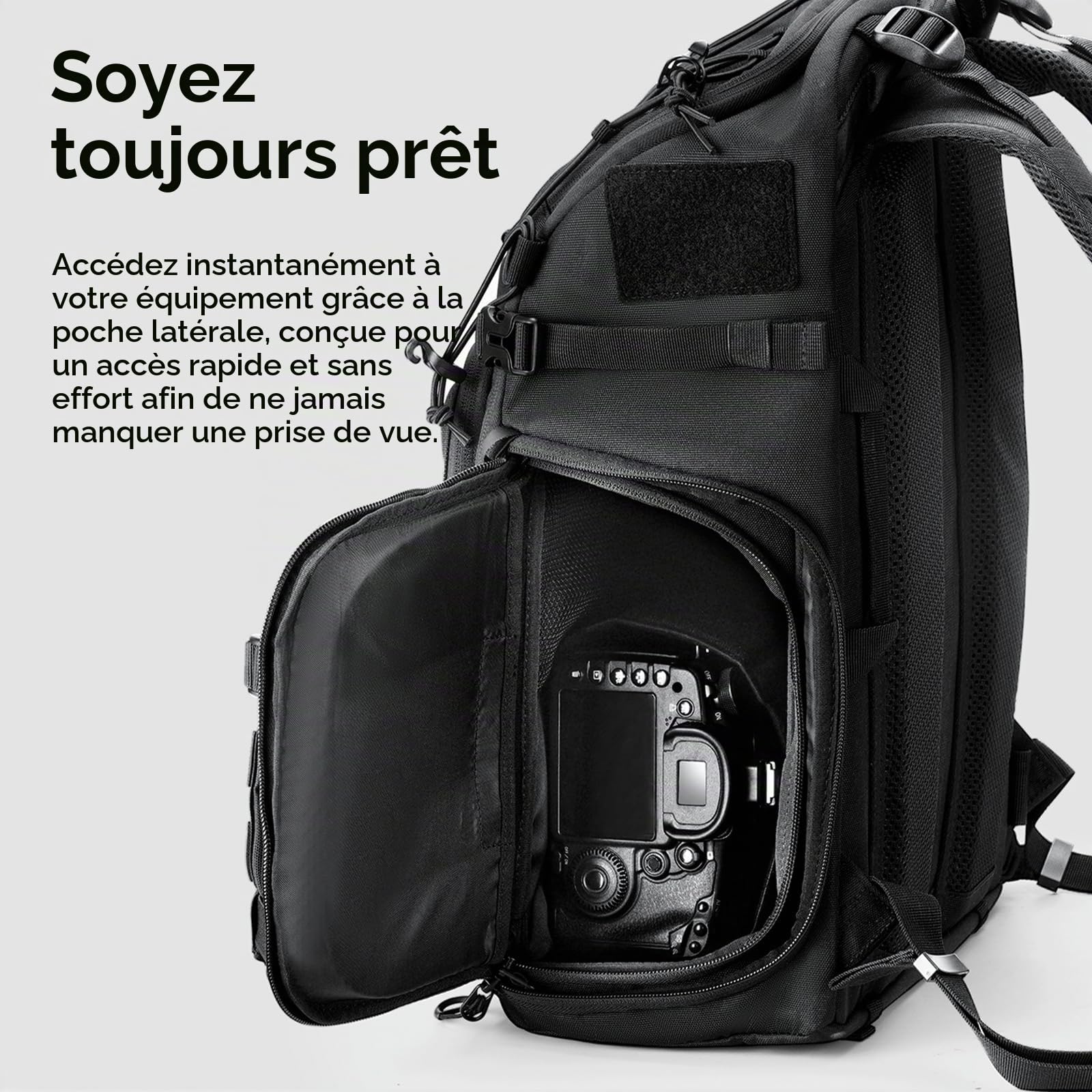 ULANZI 28L Sac à Dos pour Appareil Photo, Sac Appareil Photo avec Multiples Points d'ancrage, 7 DIY Compartiments de Rangement, Ordinateur Portable 15,7'' pour Appareils Photo Reflex, Drones, Trépieds