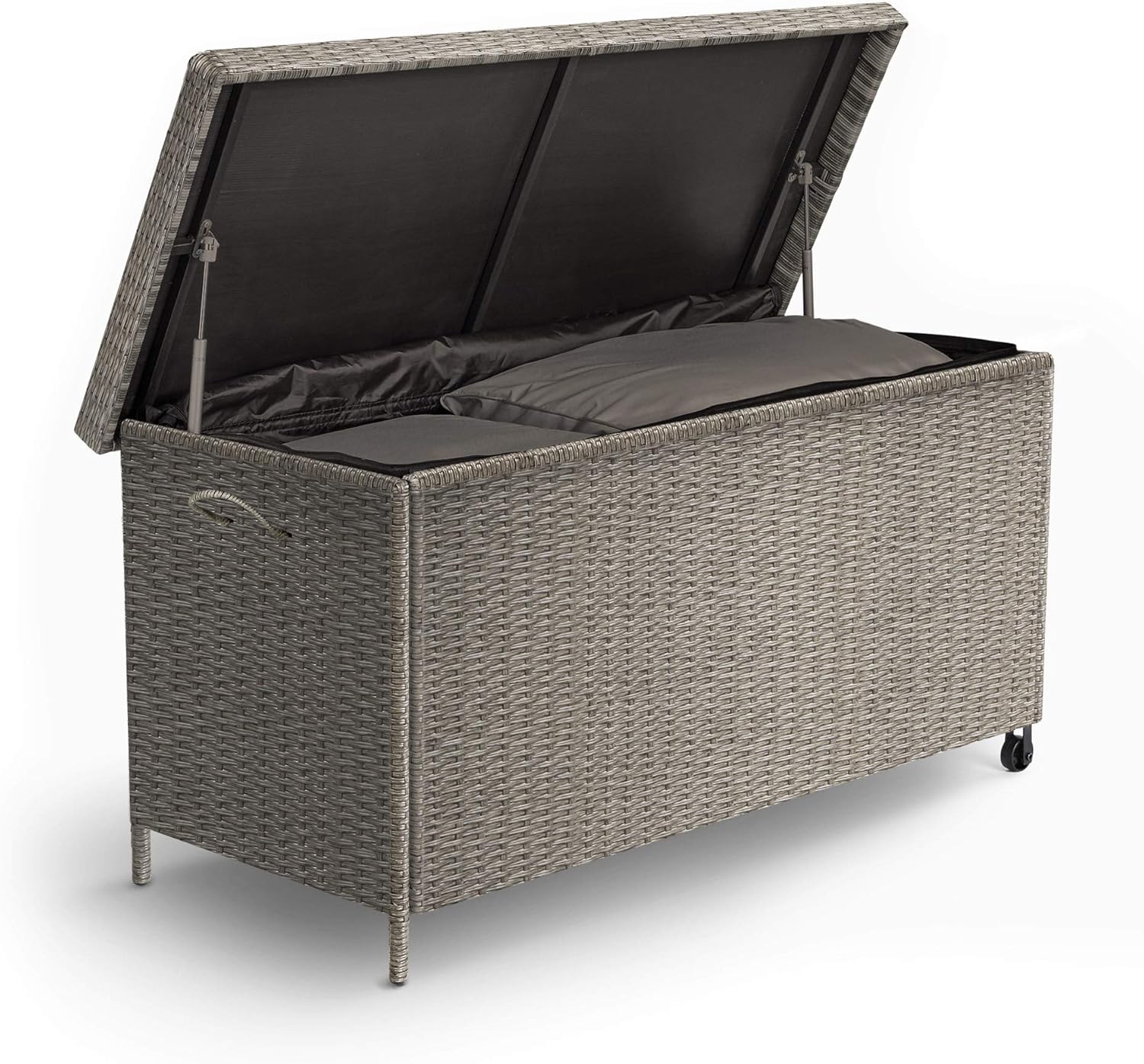 VonHaus Rattan Storage Box for Garden Outdoor Cushion Storage Box