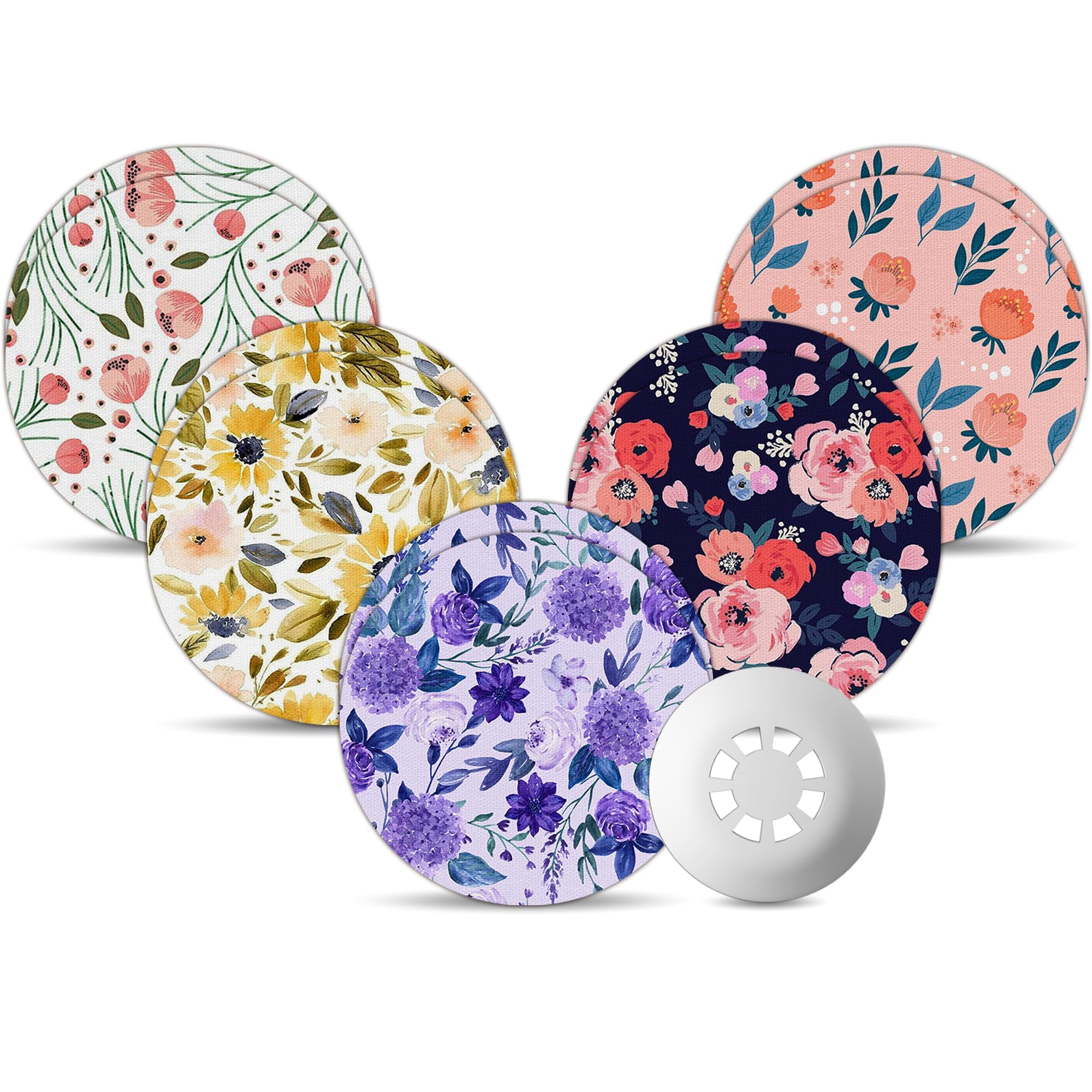 Flower Libre 3 Sensor Covers Waterproof, Amolyfe 10 Pack Freestyle Libre 3 Plus Covers, BumpProof with Hard Cap, Latex Free Breathable Medical CGM