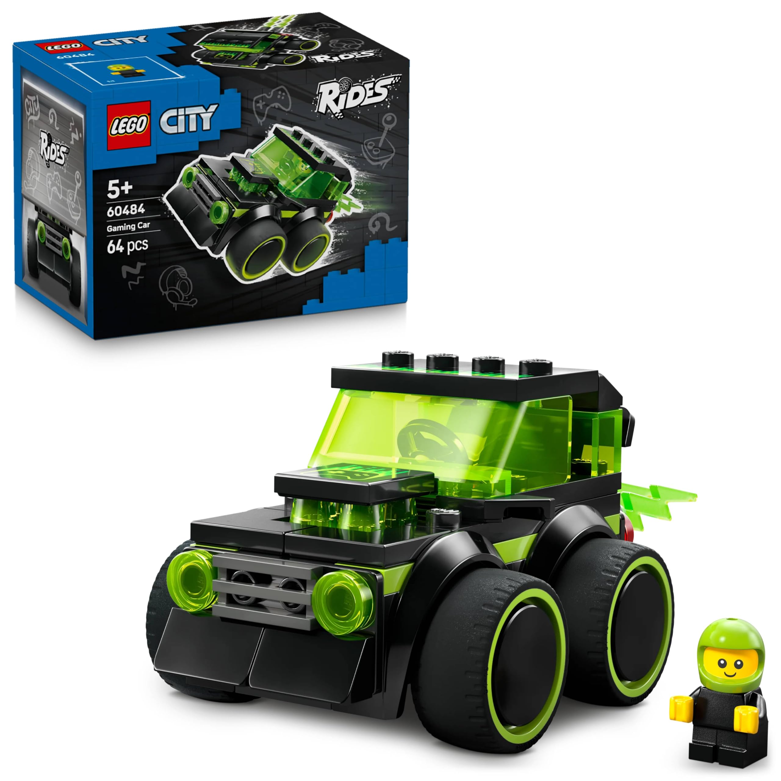 LEGO City Rides – Gaming Race Car - Model Car Kit - Race Toy with Driver Minifigure - 60484-image-21