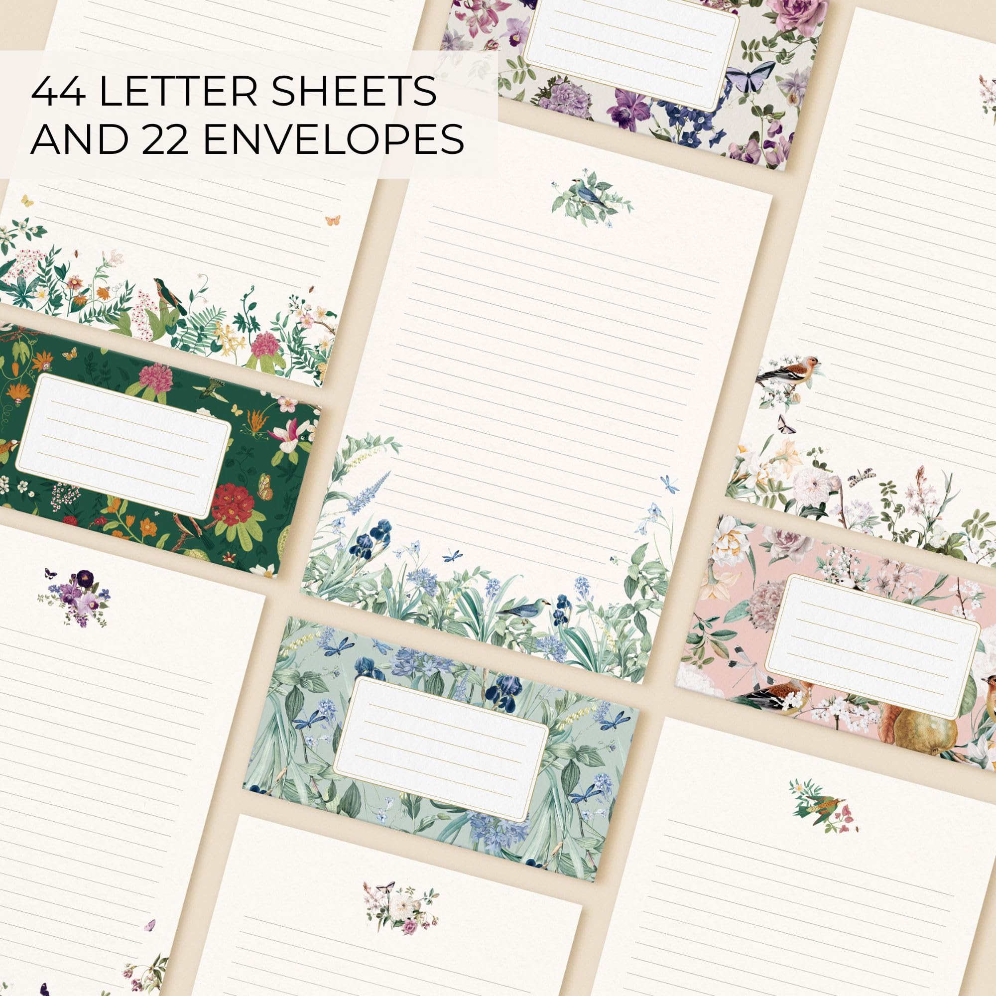 Beautiful Stationery Set with Envelopes - Premium-Quality, No-Bleed Letter Writing Paper with Elegant Floral Designs - Cute Stationary Kit for Women and Thoughtful Gift for Loved Ones