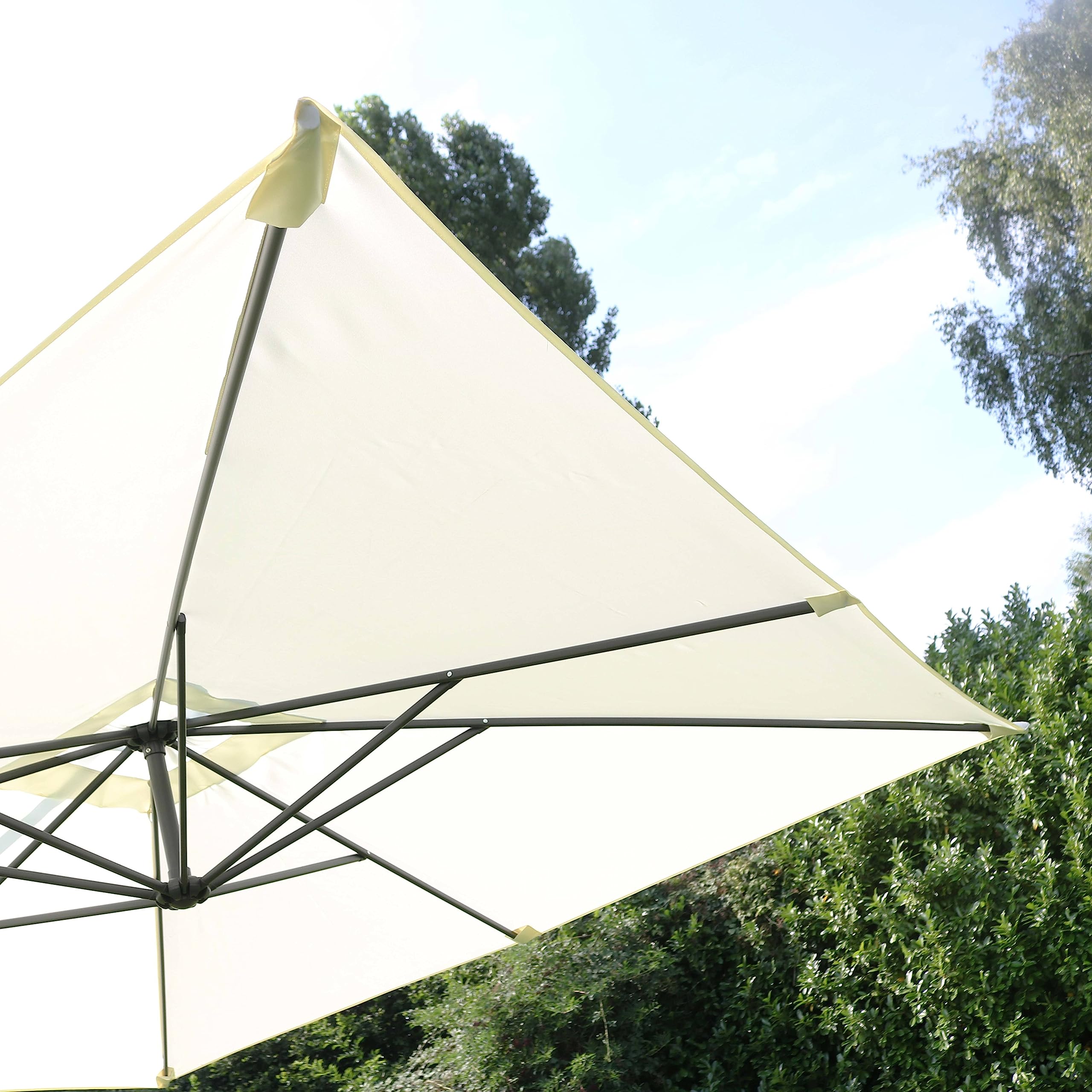 Oviala Parasol déporté 3x3m Acier écru