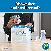 Vista 6 de Dr. Brown's Extractor de leche manual con escudo SoftShape 100% silicona (B, brida de 0.984 in) y opciones anticólicos+biberón de cuello ancho de 5