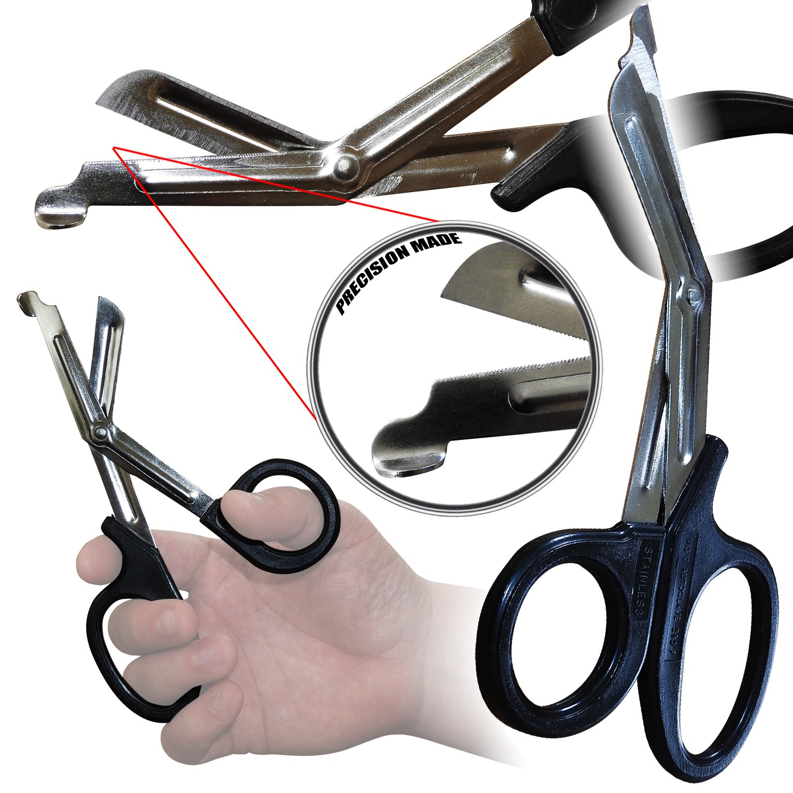 Surgimax Large 18cm Tuff Kut First Aid Paramedic EMT Multi Use Emergency Trauma Tough Cut Scissors Shears - Triple Pack