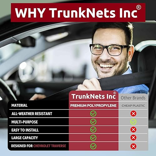 Miniatura 6 de Red de carga elástica para maletero estilo sobre para Chevrolet Traverse 2018-2024  Organizadores de maletero premium y almacenamiento  Red de