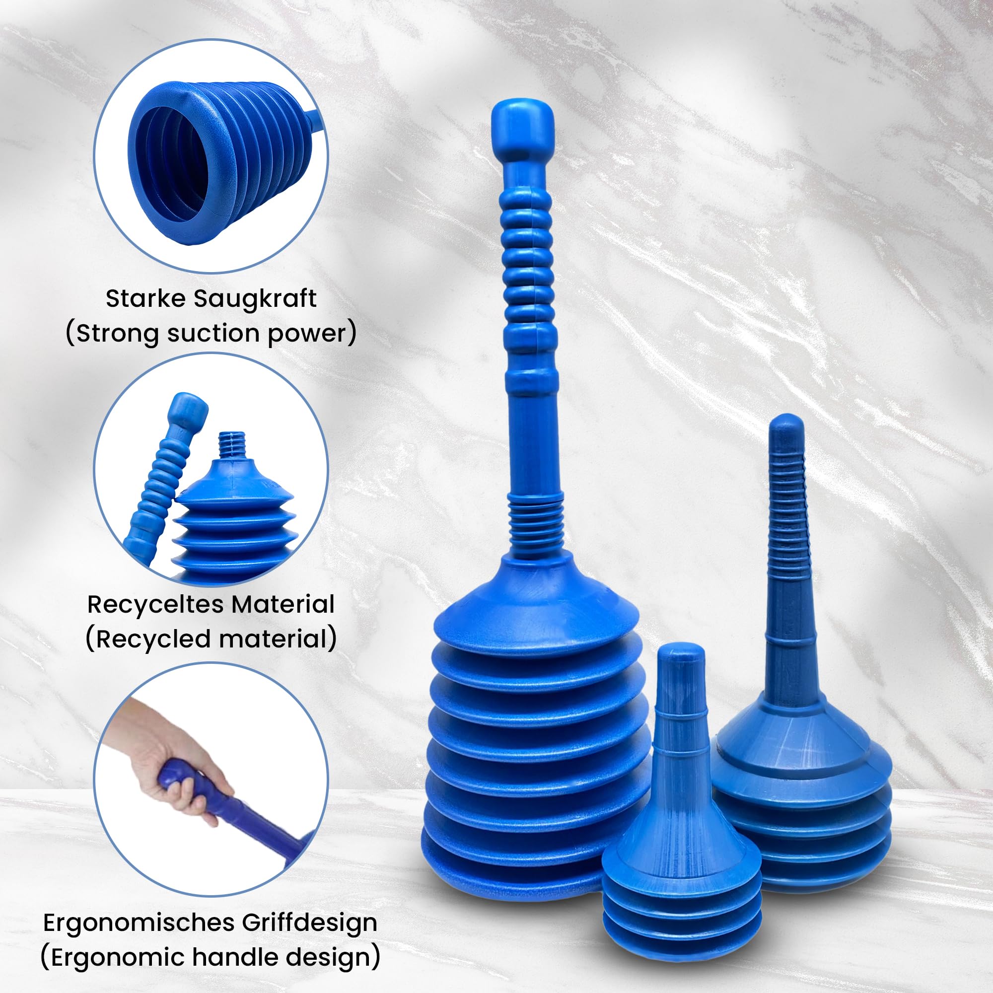 Saugglocken Set | Pömpel - Rohrreiniger | Pümpel-Set | Abflussreiniger (2er)