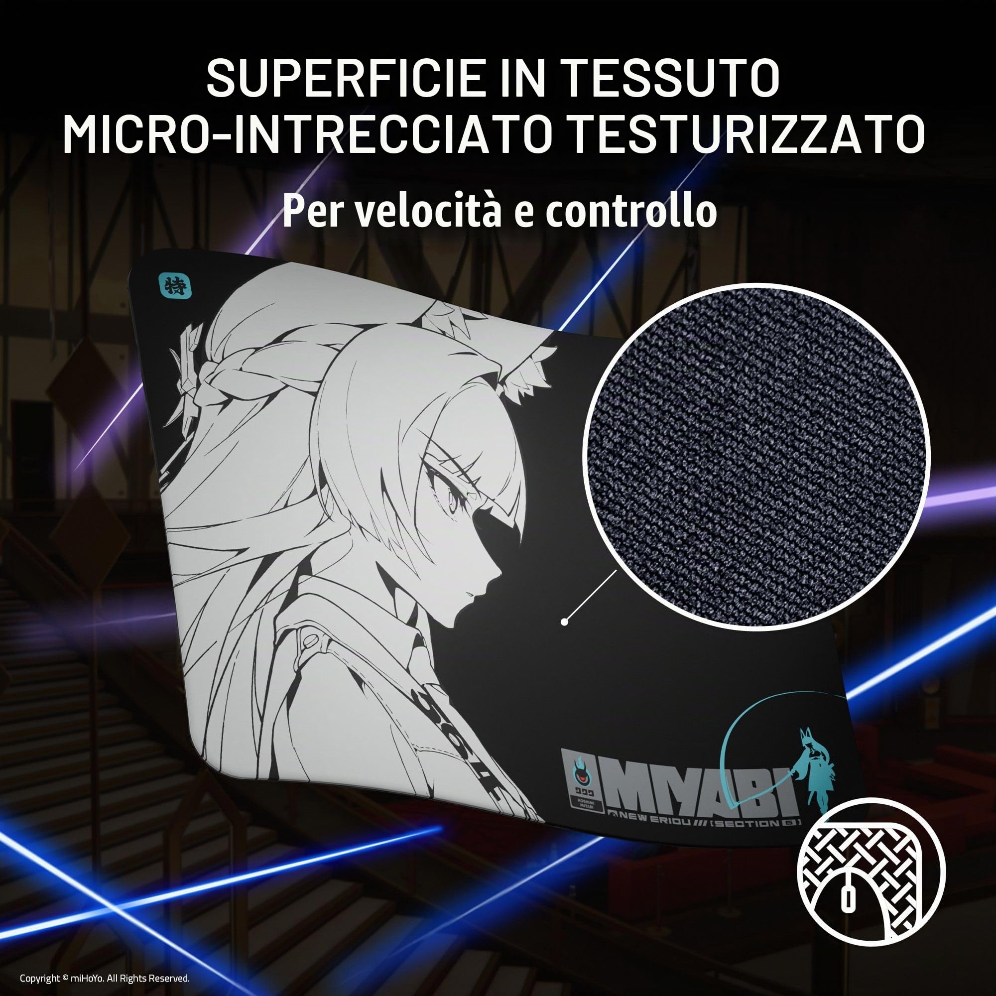 Razer Gigantus V2 Soft Gaming Mouse Pad (medio): superficie in tessuto micro-tessuto testurizzato - spessa schiuma di gomma ad alta densità - base antiscivolo - Zenless Zone Zero Edition