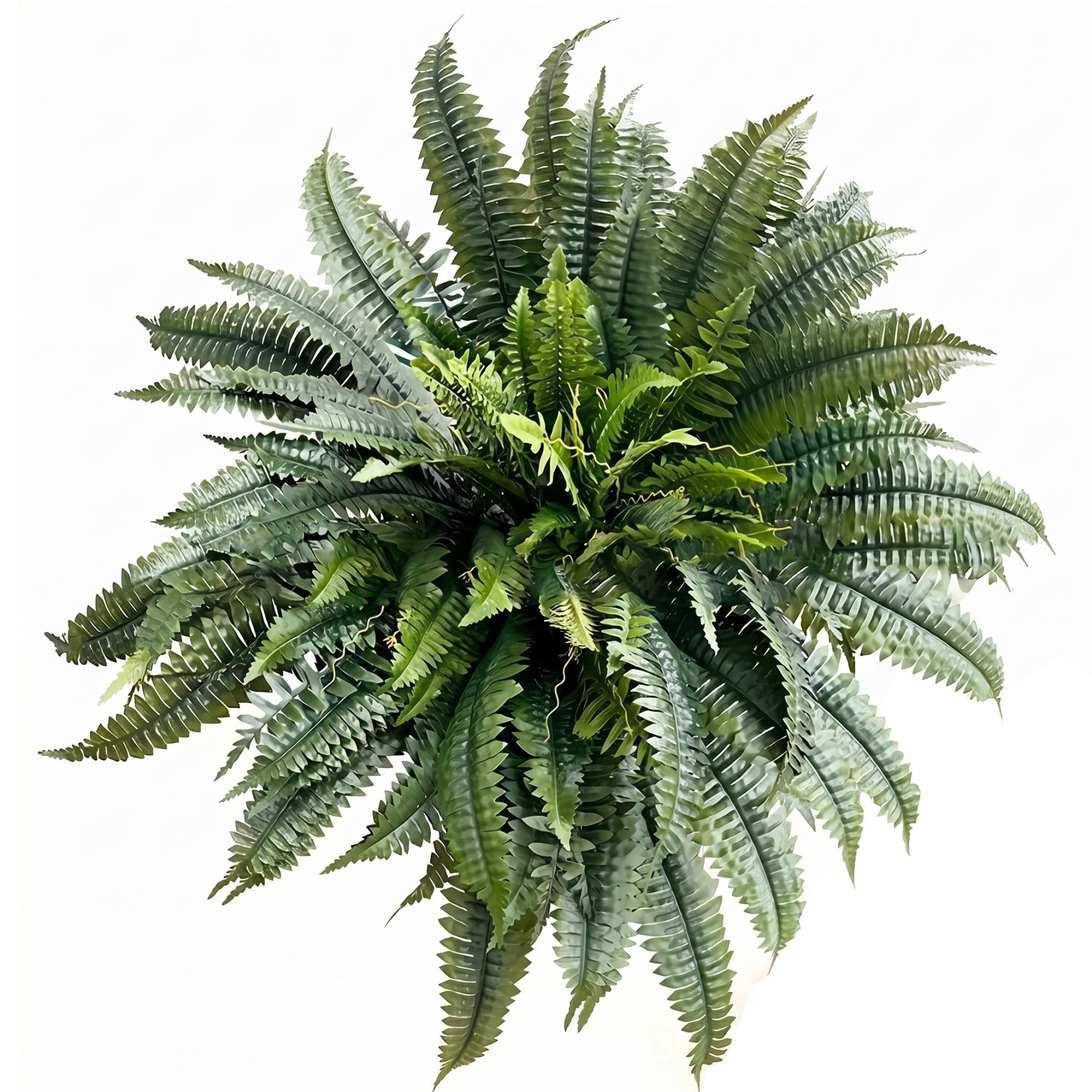 Yeaxxsqy Artificial Ferns for Outdoors: 88-Leaf Large Artificial Fern, Vivid Faux Fern for Outdoor Home Decor, Green, Oversized