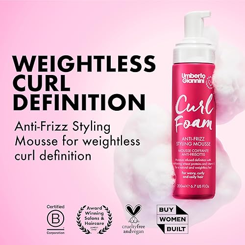 Miniatura 3 de Umberto Giannini Curl Jelly Scrunching Jelly & Curl Foam Mousse Styling Duo - Gel y mousse de control de rizos vegano y libre de crueldad animal
