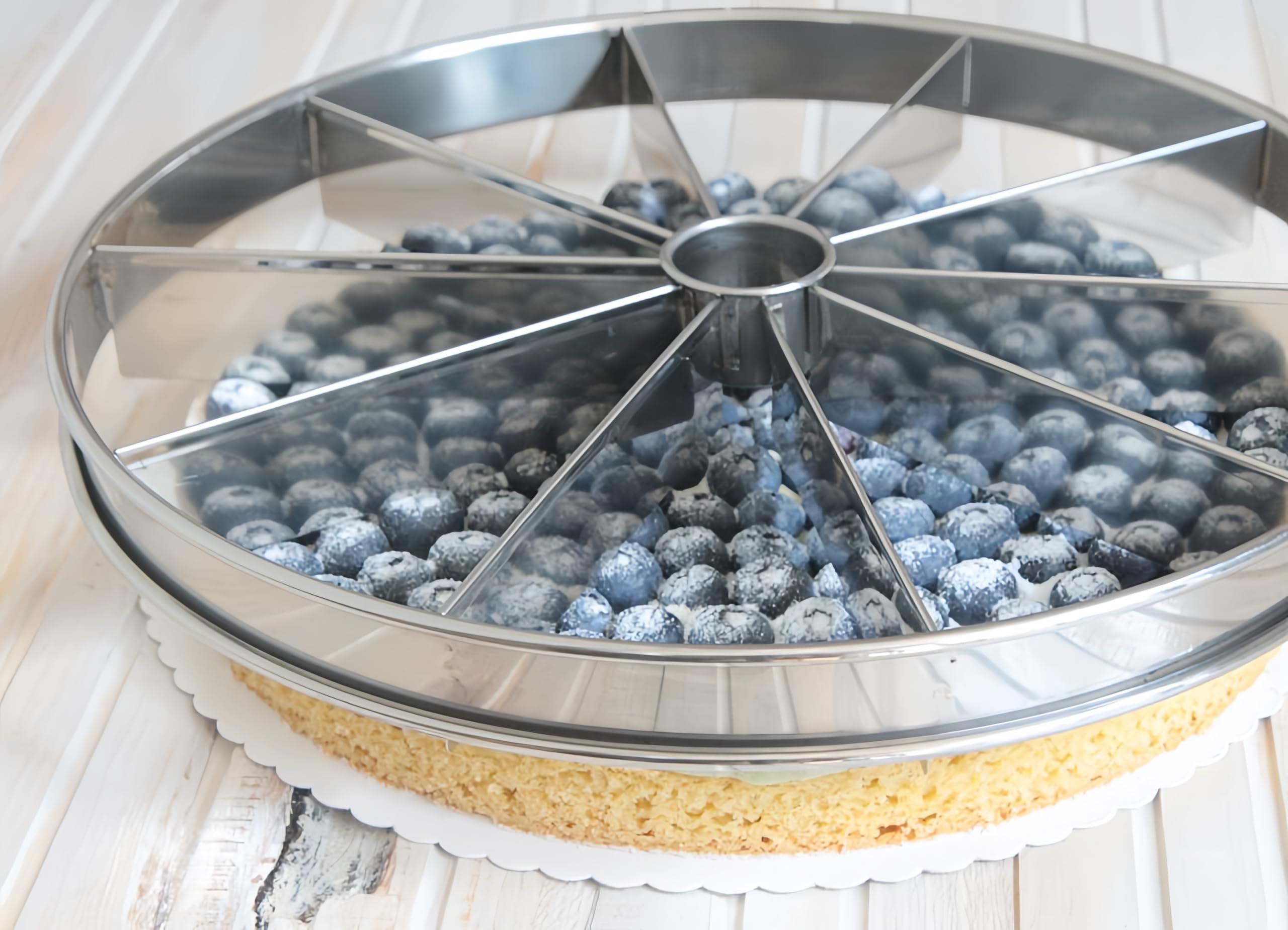 Trancheuse à tarte professionnelle et séparateur de gâteau | Coupe-portion en acier inoxydable Presse uniformément 14 portions