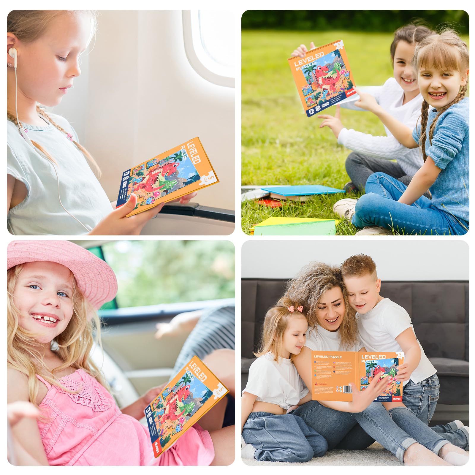 ASTARON Puzzle Magnético para Niños, Rompecabezas Temático de Dinosaurios de 25-30-42 Piezas, Juguetes de Viaje educativos Coche Avión Actividades Regalos de cumpleaños para niños