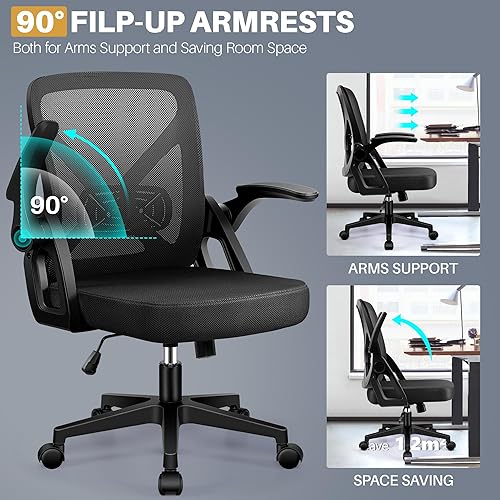 Vista 8 de FelixKing Office Chair - Ergonomic Desk Chair Breathable Mesh Task with Wheels and Lumbar Support Home Desk Office Chairs with Flip up Armrest