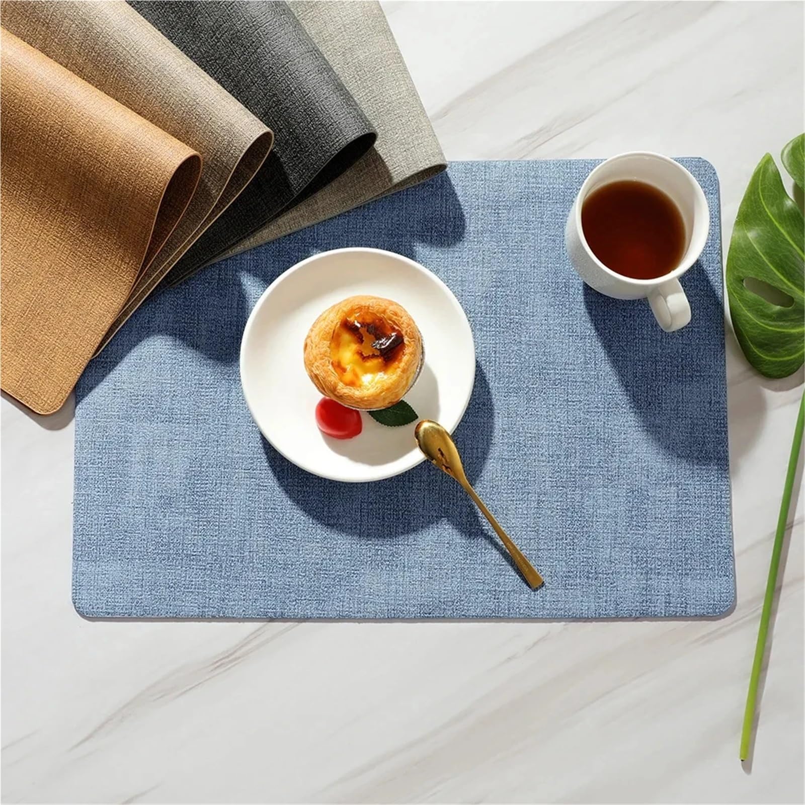 Napperon texturé en Toile PU, Tapis de Table à Manger 43x30cm pour Table