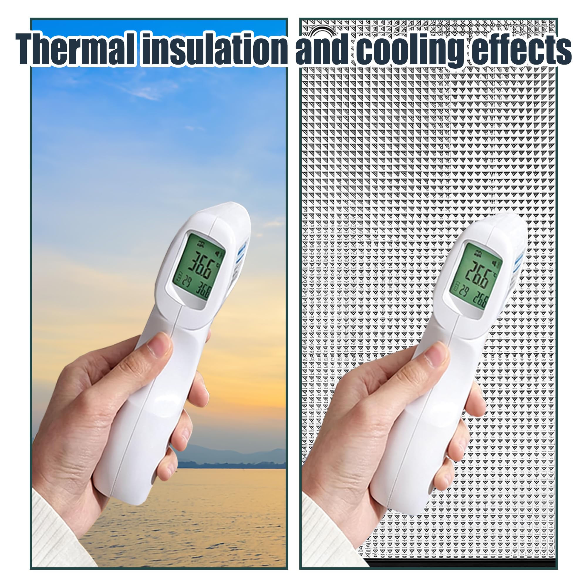 Pellicola Termica Isolante 86 x 100 cm Anti Calore e Anti Sguardo Pellicola Termoisolante per Finestre Caldo e Freddo con Ventose per Privacy Casa Camper Lucernari, Argento