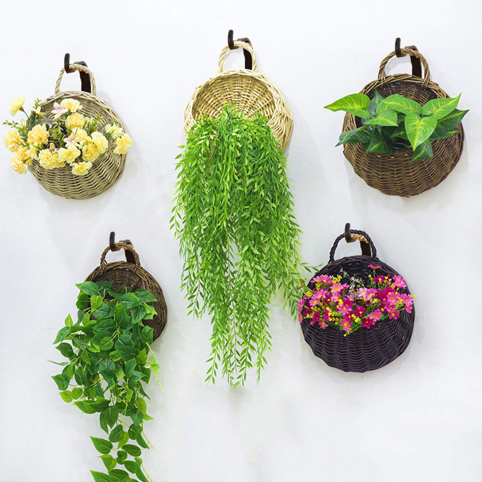 2 Supports De Panier Suspendus En Fer Noir - Crochets Muraux Pour Plantes, Lanternes Et Décoration Jardin
