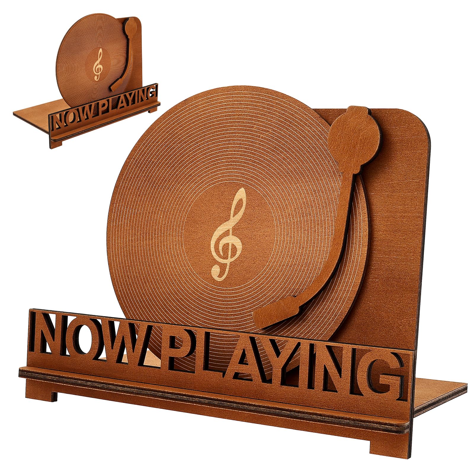Rhaiqbvc Now Playing Vinyl Record Stand, Wooden Vinyl Records Holder,Retro Album Display Stand For Magazine Album Display,Ideal For Vinyls Record Lovers