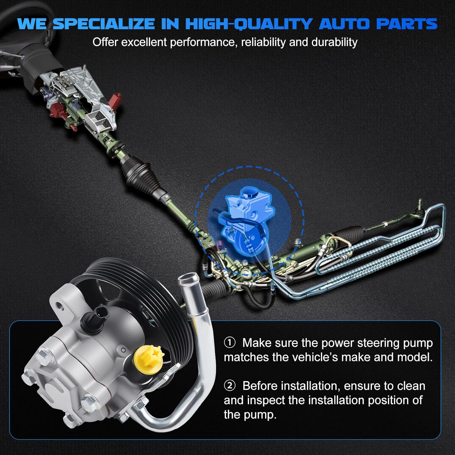 Power Steering Pump with Pulley fit for 2006-2010 Sedona 2007-2009 Entourage 21-5180