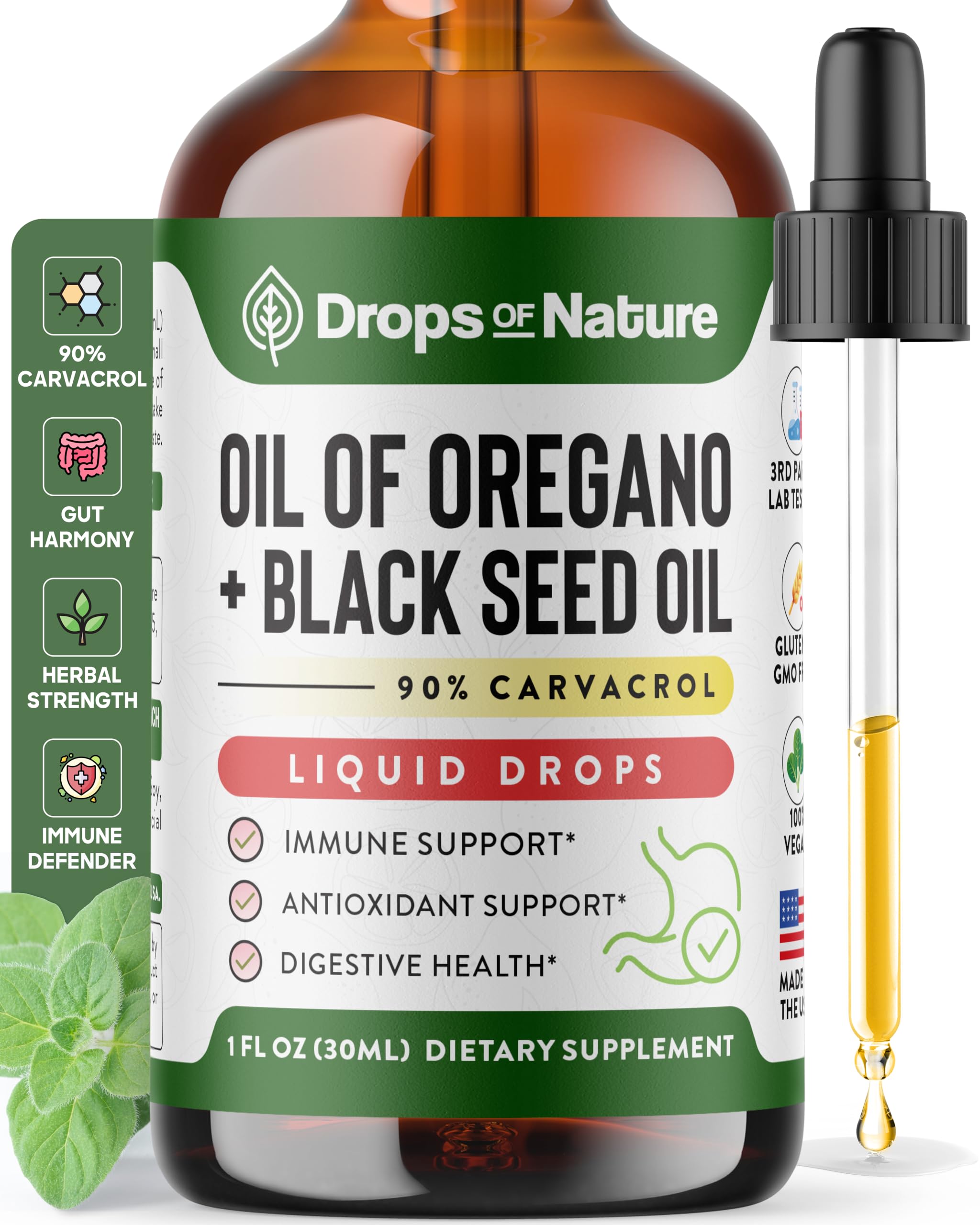 Amazon.com: Oil of Oregano with Black Seed Oil Liquid Drops – Wild