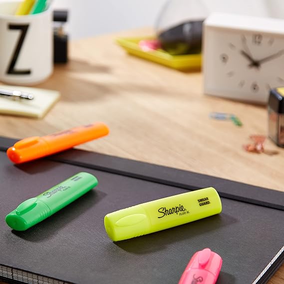 Sharpie Fluo XL Highlighters | Chisel Tip | Assorted Fluorescent | 4 Count