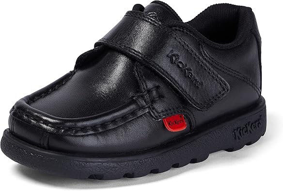Kickers Boys Fragma Single Strap Moc Toe Comfortable Leather Shoes