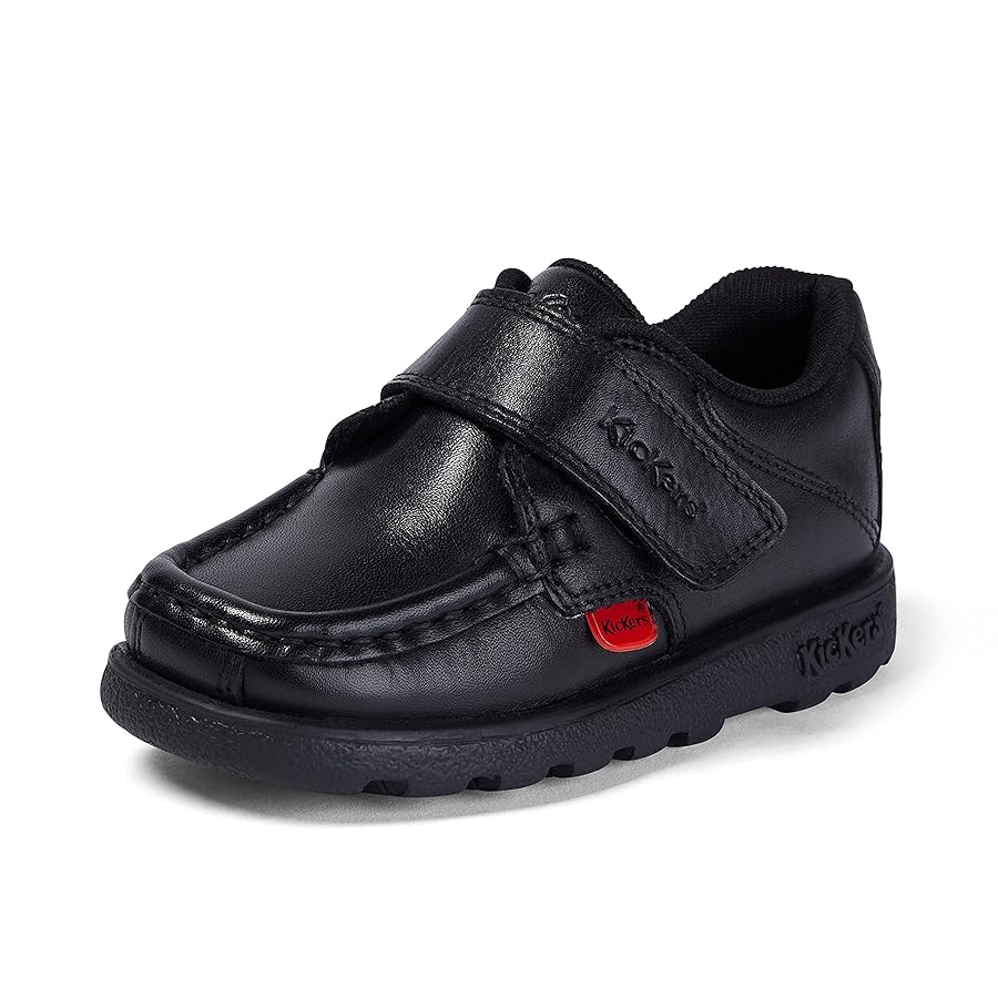 Amazon.com | Kickers Boy's Moccasins Leather Shoes, Black