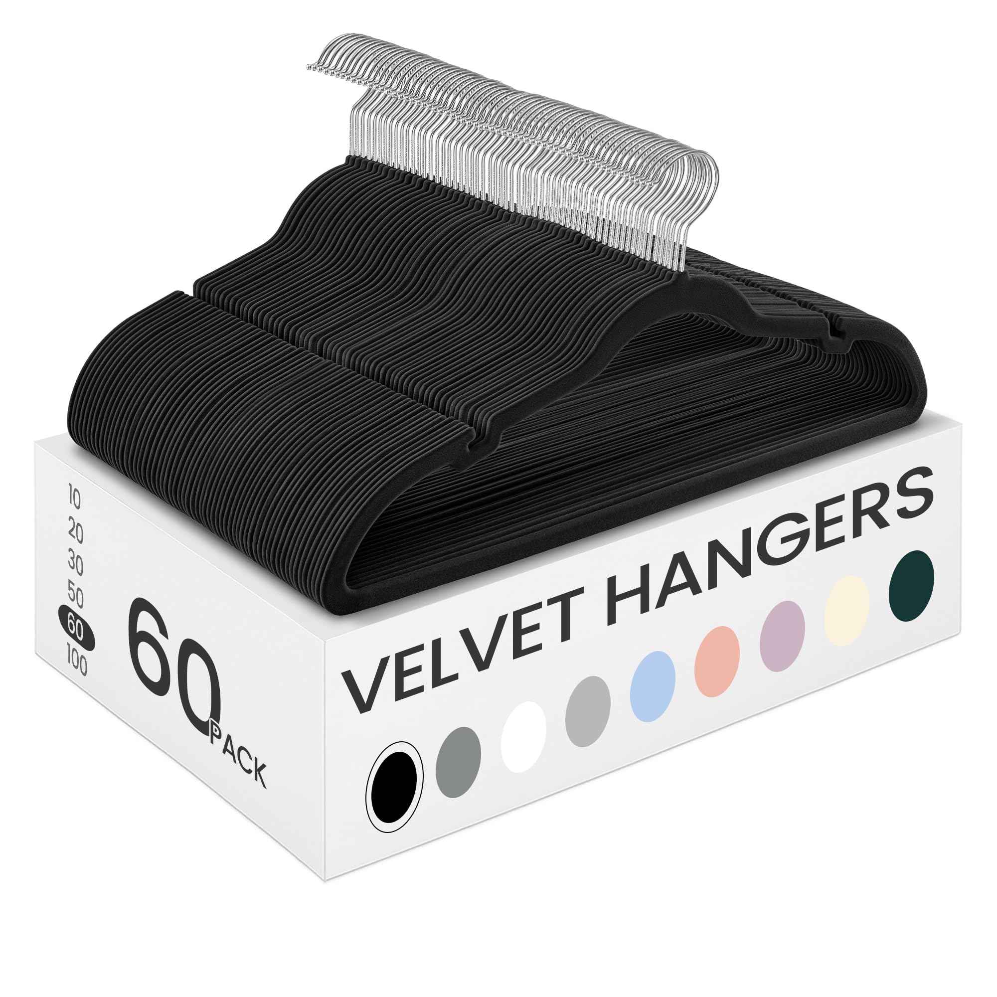 SONGMICS Velvet Hangers 60 Pack - Non-Slip, 360Β° Hook