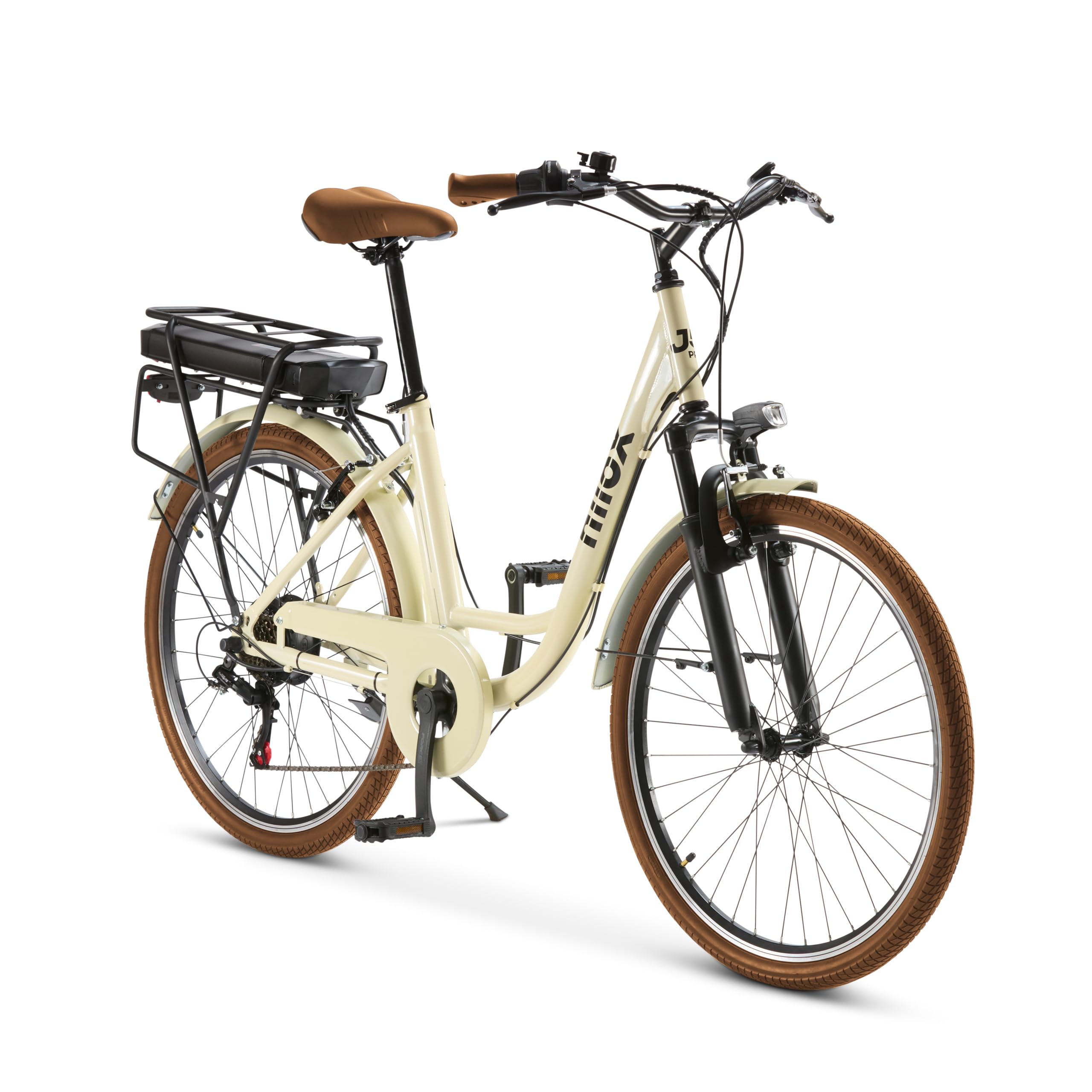 Nilox J5 PRO Bicicleta Eléctrica, Autonomía 65km y Velocidad 25 km/​h, Motor Trasero 250 W y Batería Litio Extraíble 10 Ah, E-​bike con Suspensión Delantera y Pantalla LED 5 Niveles, Blanco