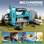 LIVOWALNY Gonflateur de pneus sans fil Air Compresseur compatible avec Makita 18V Batterie, 160PSI Portable Air Pompe avec jauge de pression numérique pour motos automobiles (outil seulement)