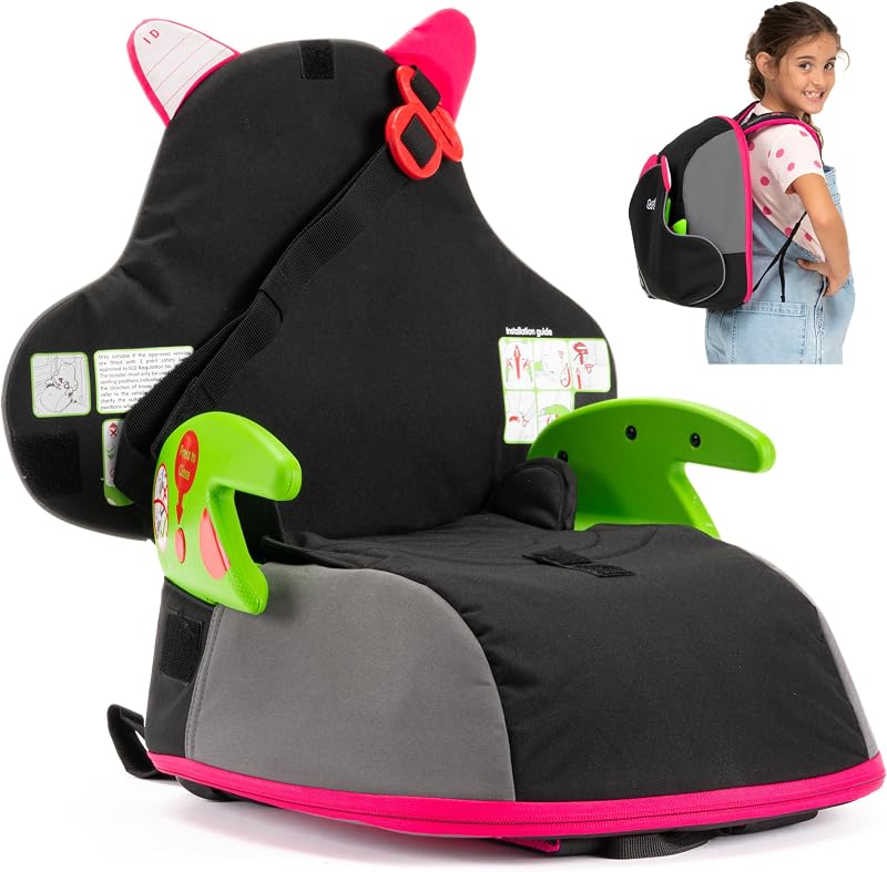 Trunki BoostApak 2in1 Ülésmagasító és Hátizsák - i-Size Utazó Gyerekülés 6+ Éves Gyermekeknek (126-150 cm), 8L Kézipoggyász Méretű, Szürke