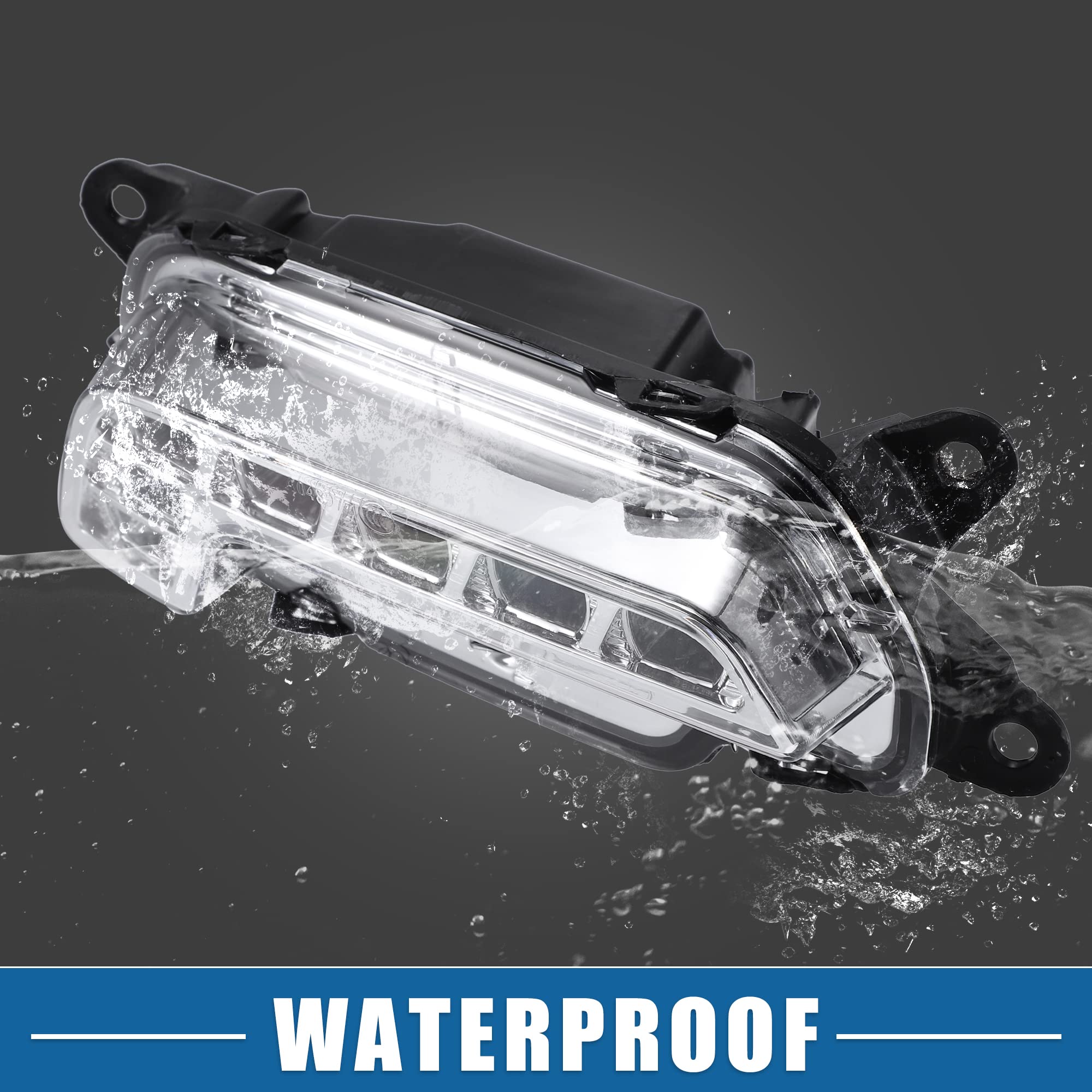 A ABSOPRO Luz De Circulación Diurna LED Para Mercedes-Benz E350 10-16 1 Par | Plástico, Luz Blanca, Carcasa Negra, 13.5V, 11W, 25.5x9.5x10.5cm, OE:2128200756/856, Para E550 10-16, Para E63 para AMG 10-15