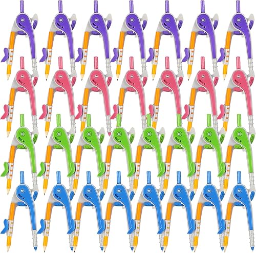 Zonon 30 brújulas de geometría matemática para estudiantes, herramienta de precisión de color brillante de 6 pulgadas para geometría, brújula de