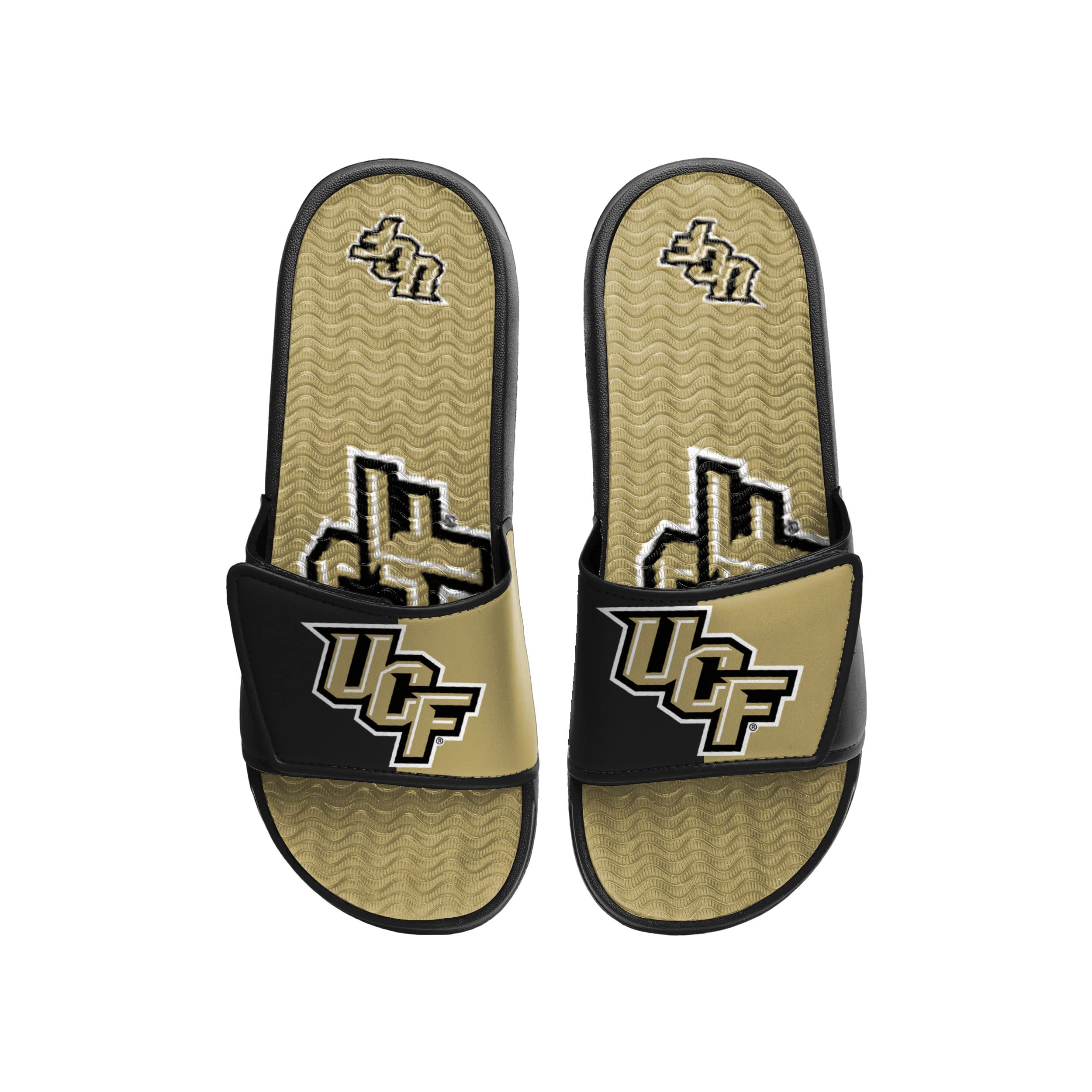 FOCO UCF Knights NCAA Mens Colorblock Big Logo Gel Slides - XL