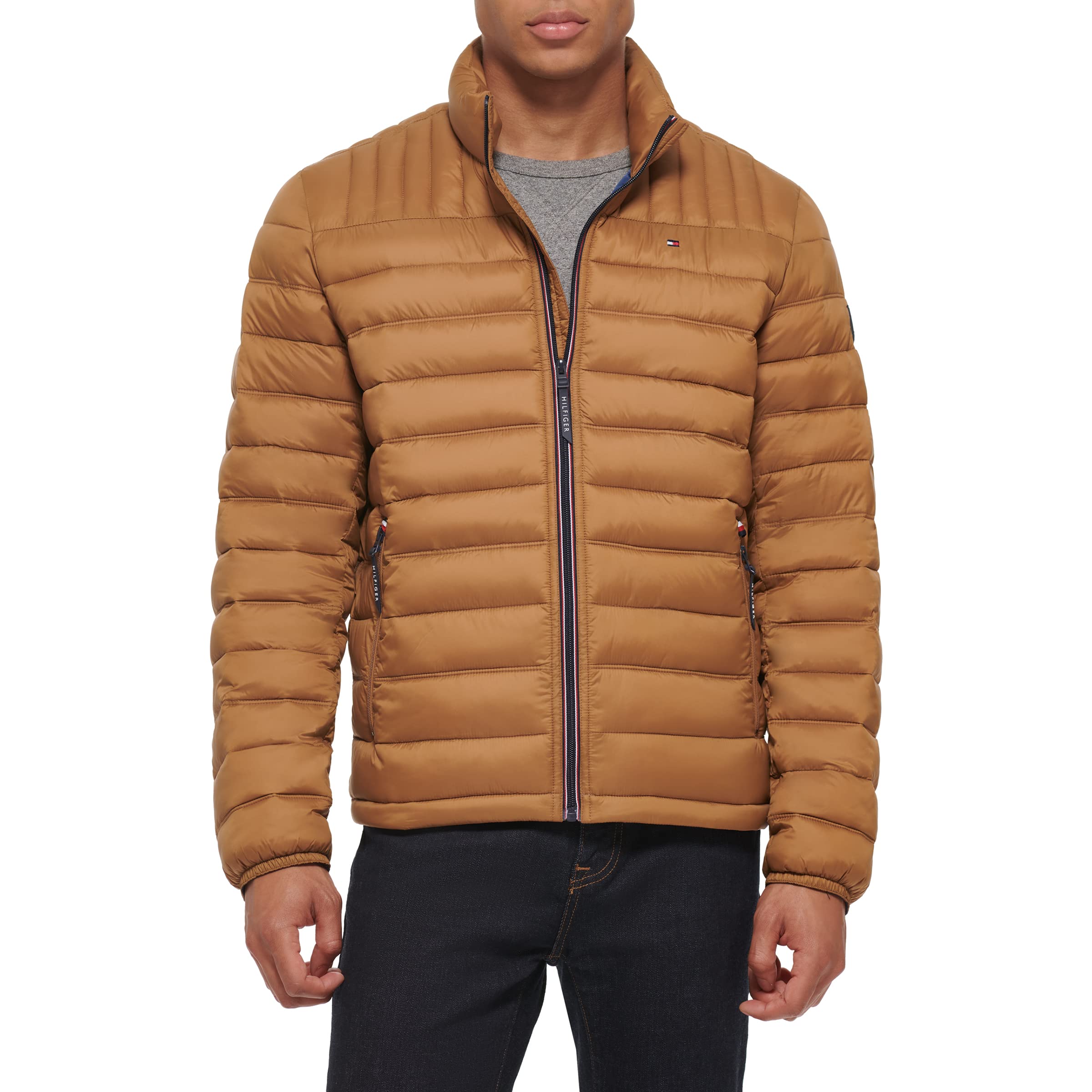 Tommy Hilfiger mens Ultra Loft Lightweight Packable Puffer Jacket (Standard and Big & Tall), Nuthatch, XXL