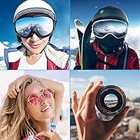 Vista 6 de PATIKIL Bolsa de gafas de esquí de microfibra para gafas de nieve, funda de almacenamiento suave, bolsa con cordón