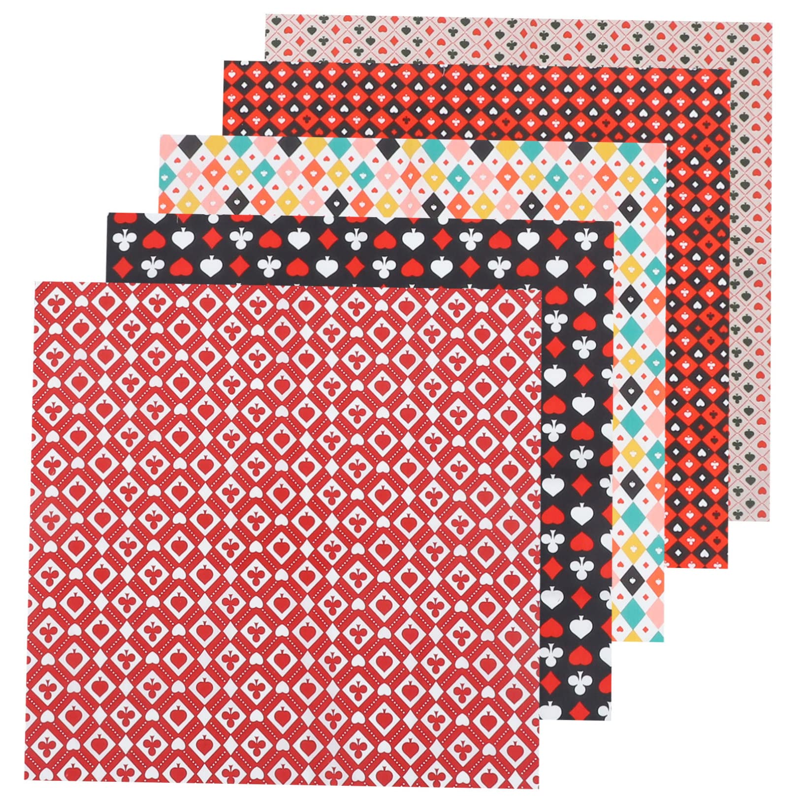 NUOBESTY 3 Set Di Fogli Di Tessuto Per Patchwork Quilting Decorazioni A Forma Di Cuore Per Cucito E Festival 5 Fogli * 3