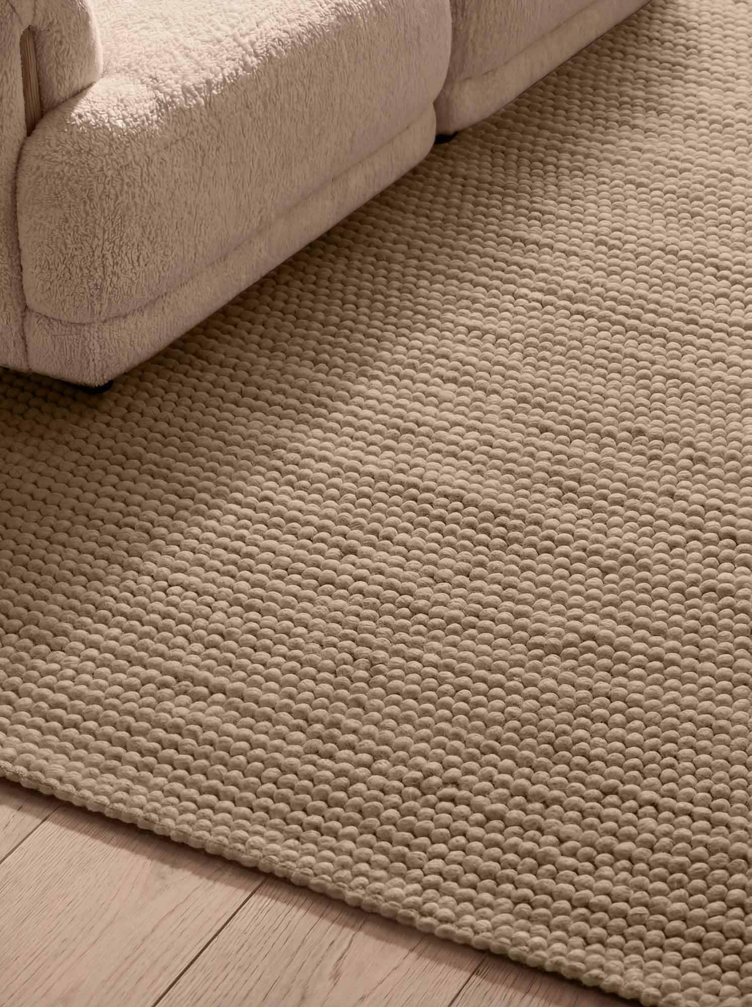 Ted Baker Wollteppich Diana - Natürlicher Wohnzimmerteppich, 100% Wolle, Handgewebt & Zeitlos, Naturfaser Teppich, Skandi Look für Wohnzimmer, Schlafzimmer, Esszimmer – Beige, 200x300 cm