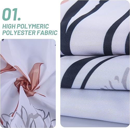 Miniatura 3 de Cortina de ducha verde floral (72 x 72 pulgadas), cortinas de ducha con hojas tropicales de flores, juego de cortina de ducha de tela de poliéster