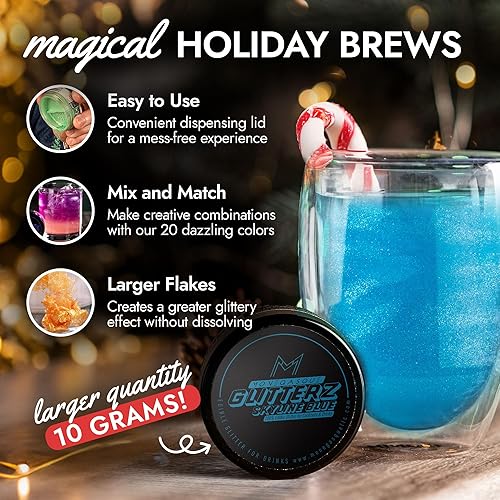 Vista 111 de MONÉGASQUE Purpurina comestible verde para bebidas, 0.53 oz, purpurina comestible para pasteles y cócteles, polvo brillante para bebidas