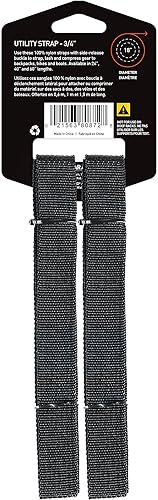 Miniatura 2 de GEAR AID Correas de utilidad con hebilla de liberación lateral, asegura y comprime camping, ciclismo, caza, equipo de navegación, varios tamaños