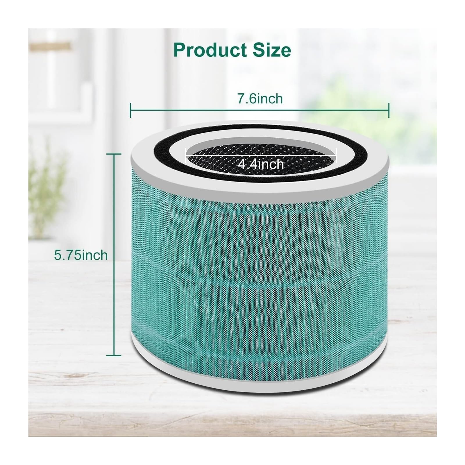 1 pezzo di ricambio for filtro attivato ad alta efficienza, compatibile con Levoit, purificatore d'aria Core 300 pezzi di ricambio accessori for filtro purificatore d'aria(Green)