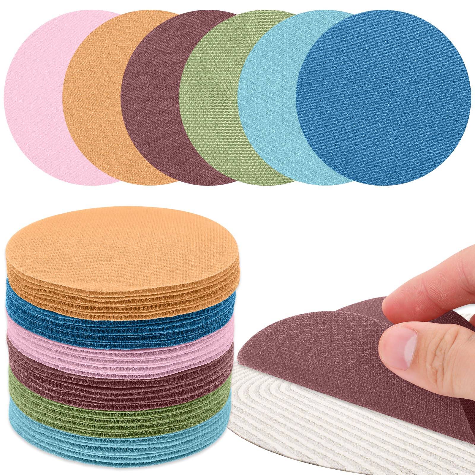 48 Pcs Circle Spot Markers Carpet for Classroom Seat Position Dots Removable Floor Makers School Rug Decoration Boho Colors Round Sitting Marks for Preschool Elementary Kindergarten Teachers Supplies