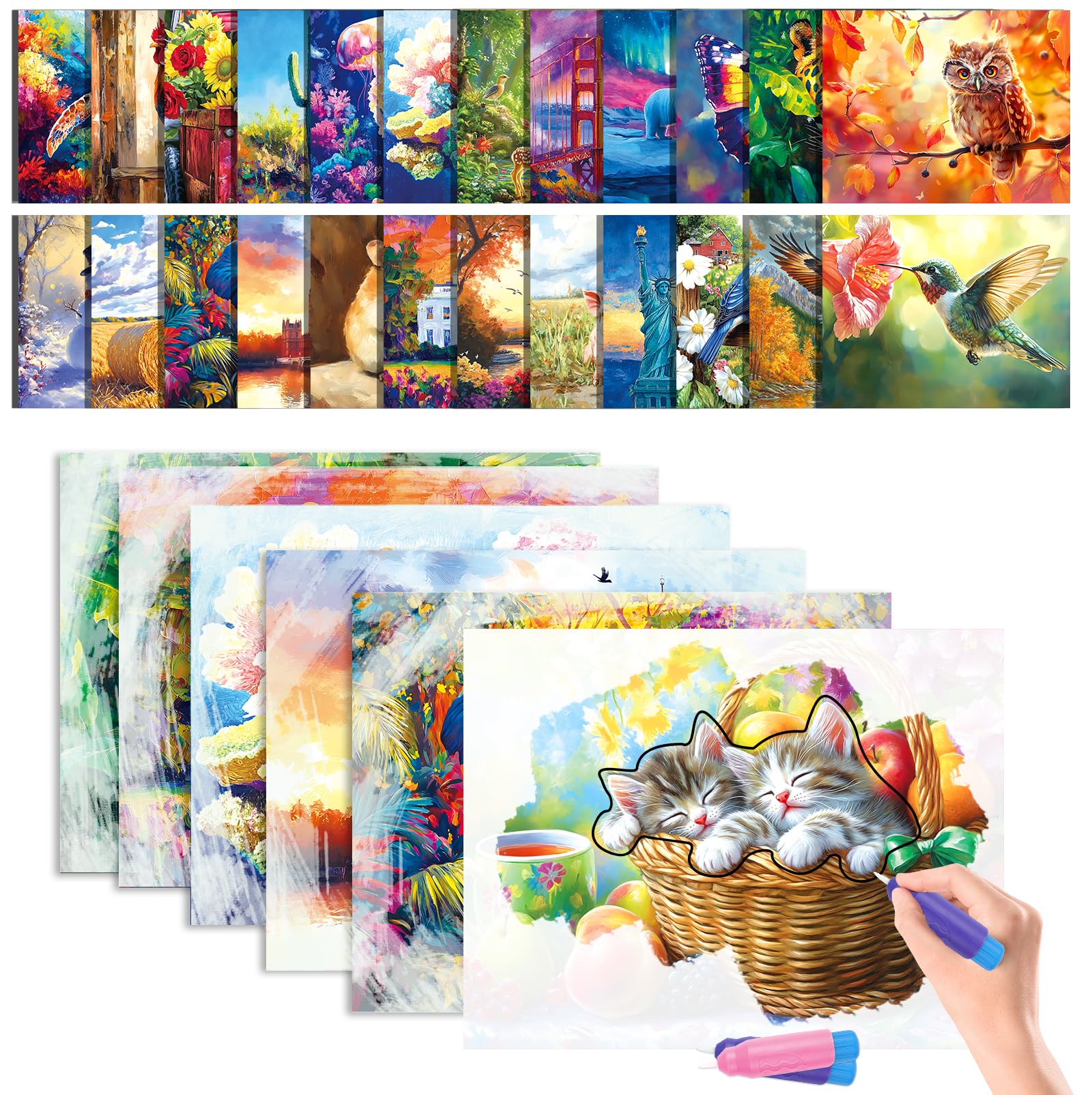 Codonen 25 Pcs Reusable Water Doodle Set